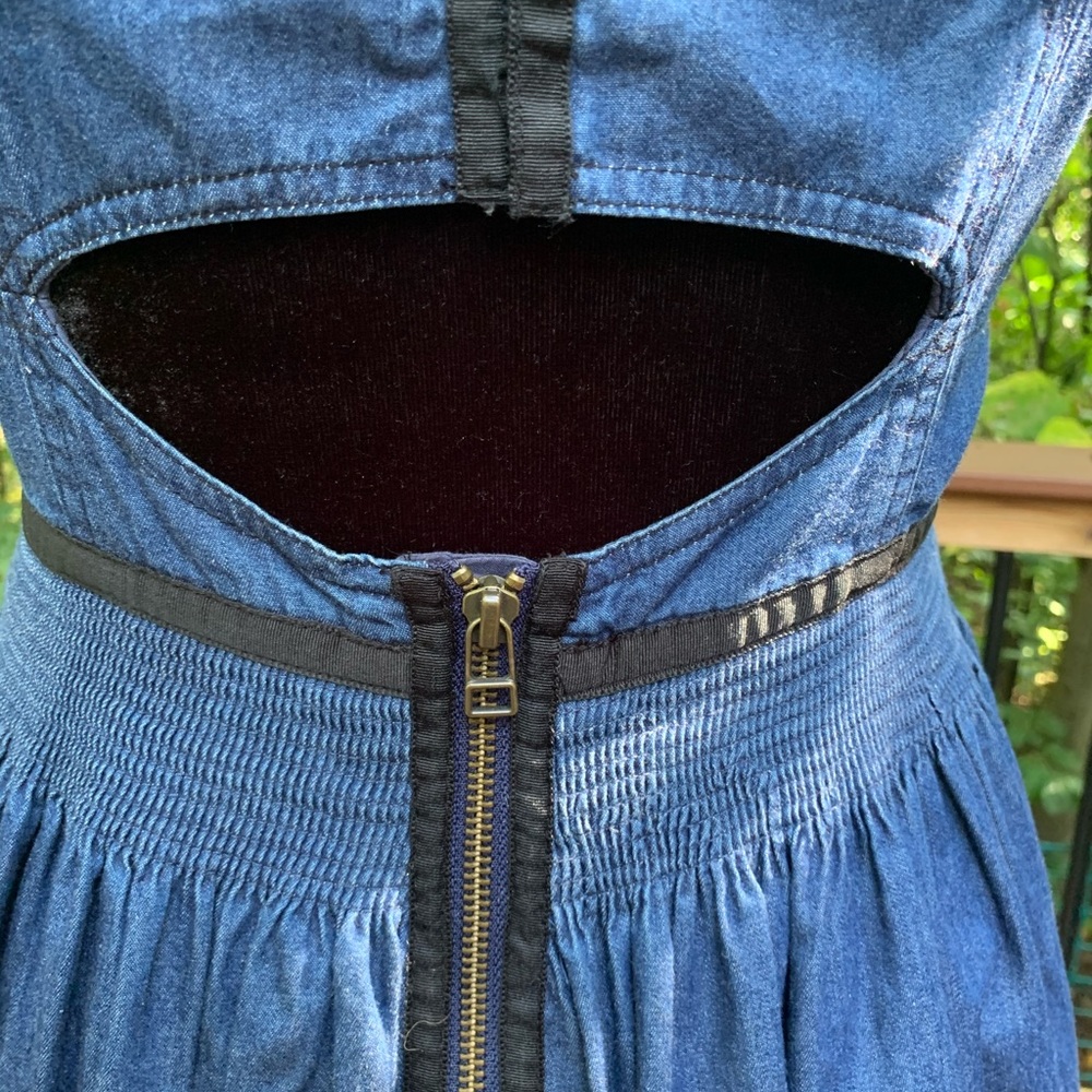 Free People Romantics Mount St Helens Denim A-Line Zip Dress - Picture 6 of 8